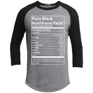 Pure Black Nutritional Facts | ?? Sleeve Raglan Tee-T-Shirts-Swagtastic Gear