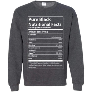 Pure Black Nutritional Facts | Sweatshirt or Hoodie-Apparel-Swagtastic Gear