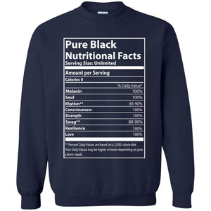 Pure Black Nutritional Facts | Sweatshirt or Hoodie-Apparel-Swagtastic Gear