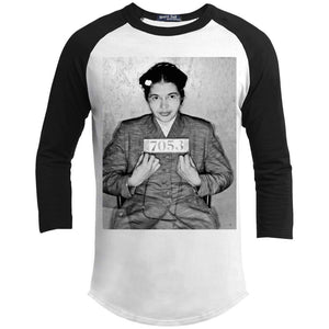 Rosa Parks Mugshot | ?? Sleeve Raglan Tee-T-Shirts-Swagtastic Gear