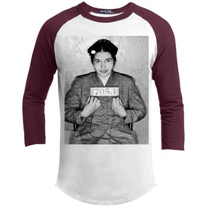 Rosa Parks Mugshot | ?? Sleeve Raglan Tee-T-Shirts-Swagtastic Gear