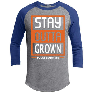 Stay Outta Grown Folks Business | 3/4 Sleeve Raglan Tee-Apparel-Swagtastic Gear