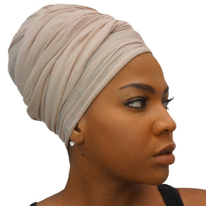 Stretch Jersey Knit Head Wrap - Cream-Headwraps-Swagtastic Gear