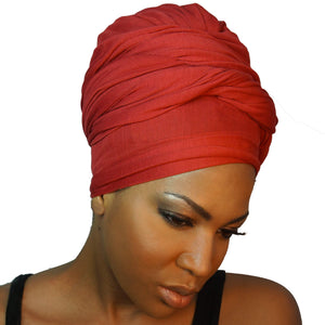 Stretch Jersey Knit Head Wrap - Crimson-Headwraps-Swagtastic Gear