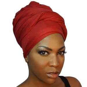 Stretch Jersey Knit Head Wrap - Crimson-Headwraps-Swagtastic Gear