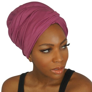 Stretch Jersey Knit Head Wrap - Dusty Rose-Headwraps-Swagtastic Gear