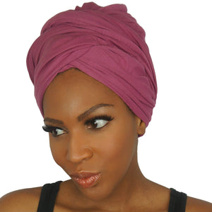 Stretch Jersey Knit Head Wrap - Dusty Rose-Headwraps-Swagtastic Gear