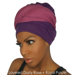 Stretch Jersey Knit Head Wrap - Dusty Rose-Headwraps-Swagtastic Gear