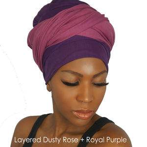 Stretch Jersey Knit Head Wrap - Dusty Rose-Headwraps-Swagtastic Gear