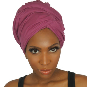 Stretch Jersey Knit Head Wrap - Dusty Rose-Headwraps-Swagtastic Gear