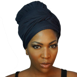 Stretch Jersey Knit Head Wrap - Midnight Navy-Headwraps-Swagtastic Gear