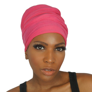 Stretch Jersey Knit Head Wrap - Vibrant Pink-Headwraps-Swagtastic Gear