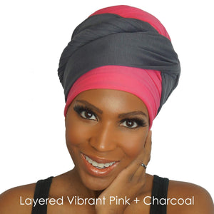 Stretch Jersey Knit Head Wrap - Vibrant Pink-Headwraps-Swagtastic Gear